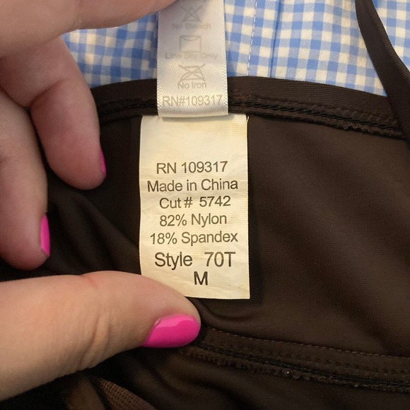 Sunsets Swim Top Womens Sz M Brown Twist Front Stretch Adjustable Strap Tankini - Picture 6 of 6